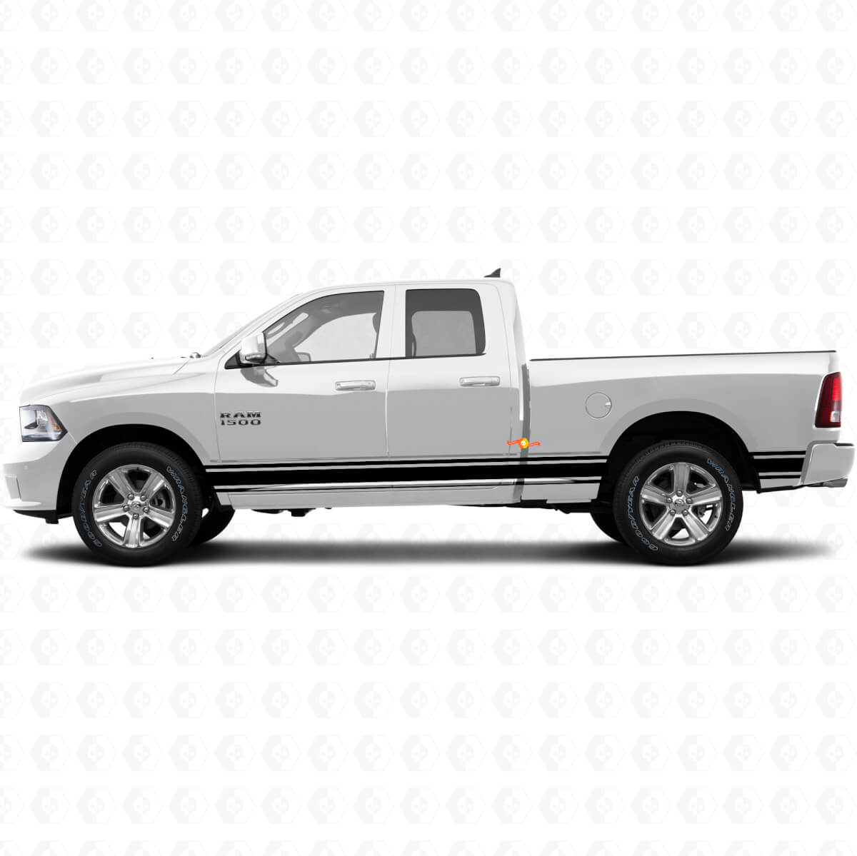 Strisce dritte adesivo vinile decalcomania grafica laterale per minigonne per Dodge Ram 1500 2011-2018