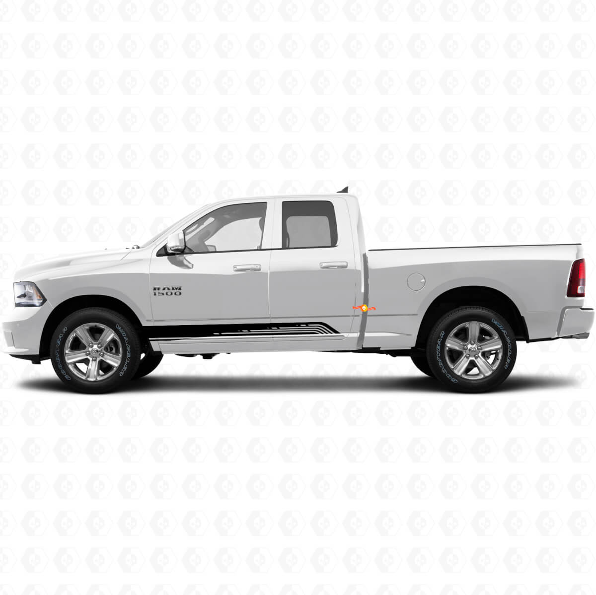 Strisce Curve Adesivo in Vinile per Battitacco Porta Graphic per Dodge Ram 1500 2011-2018
