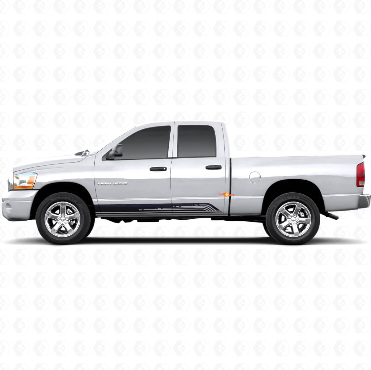 Adesivo Vinilico Grafico per Portiera con Strisce Curve per Modanatura per Dodge Ram 1500 2002-2008
