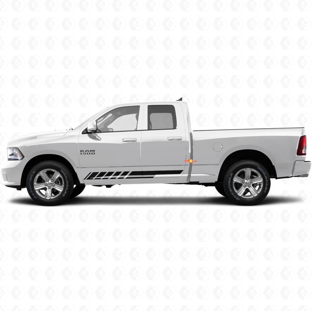 Adesivo Vinile Strisce a Scacchi per Modanatura Porta Lato per Dodge Ram 1500 2011-2018