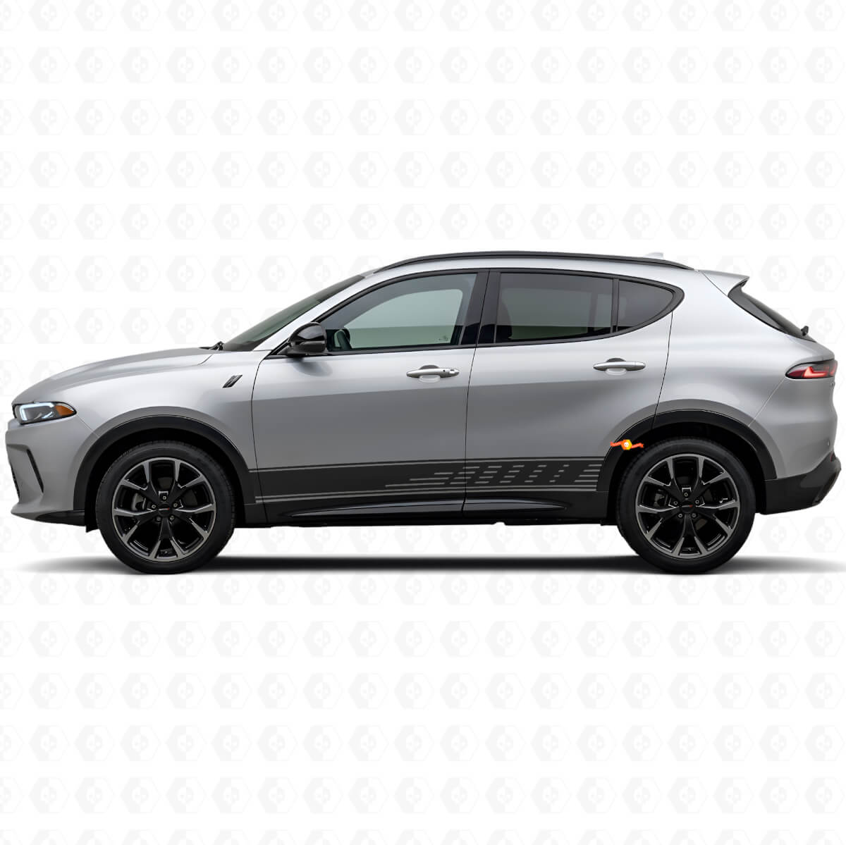 Adesivo in Vinile a Strisce Perforate per Minigonne per Dodge Hornet 2023+