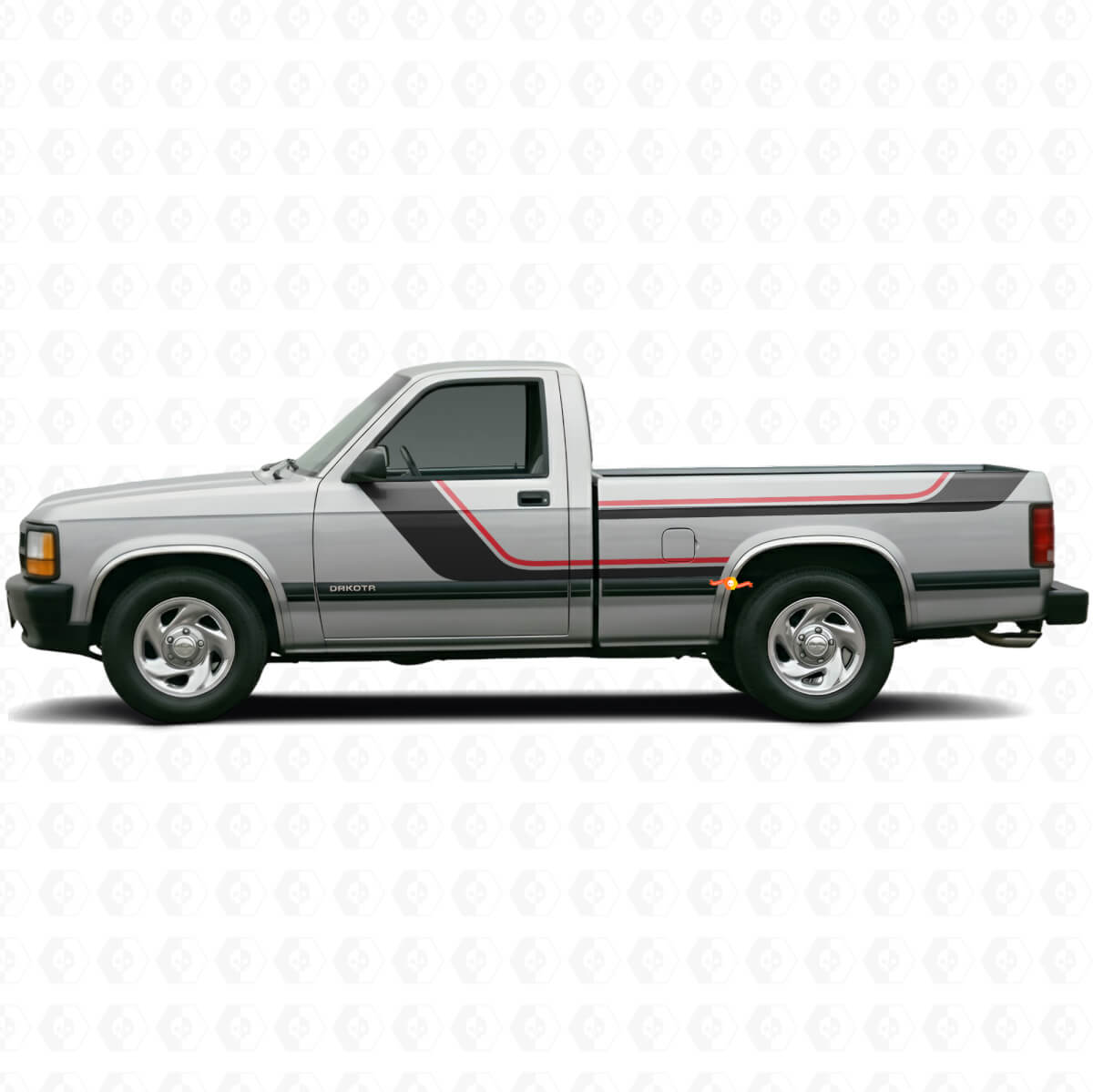 Kit di adesivi laterali a strisce doppie per Dodge Dakota 1987-1996