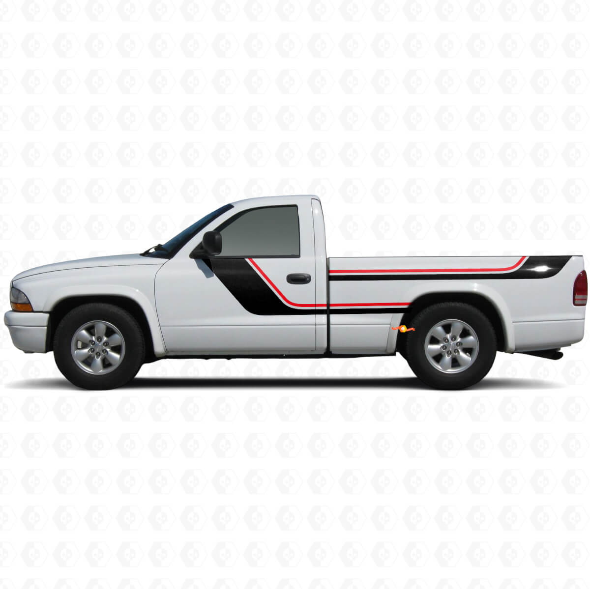 Kit adesivi vinile strisce laterali doppie per Dodge Dakota 1997-2004