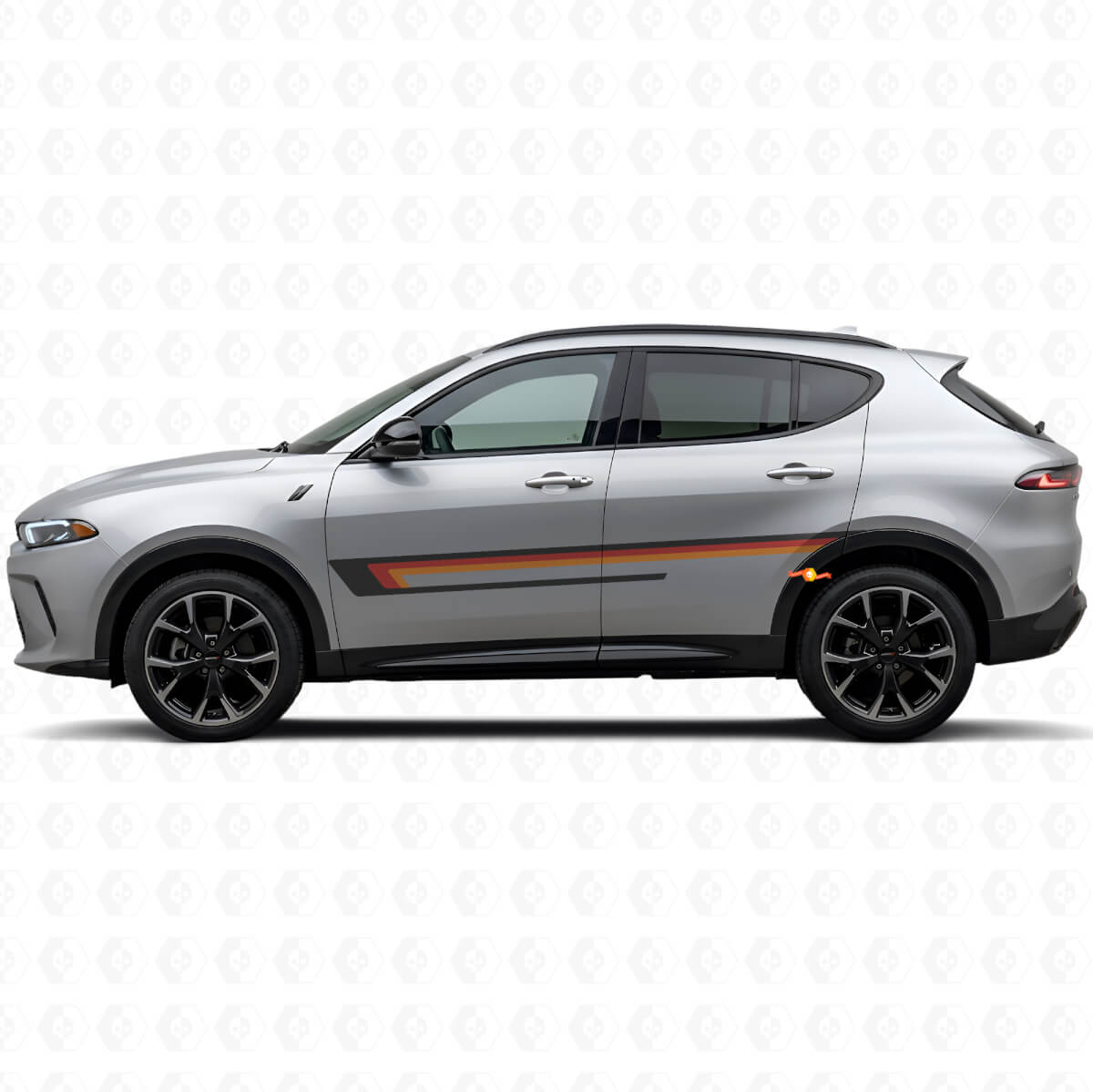 Adesivo Vinile Laterale a Tre Strisce per Porta per Dodge Hornet 2023+