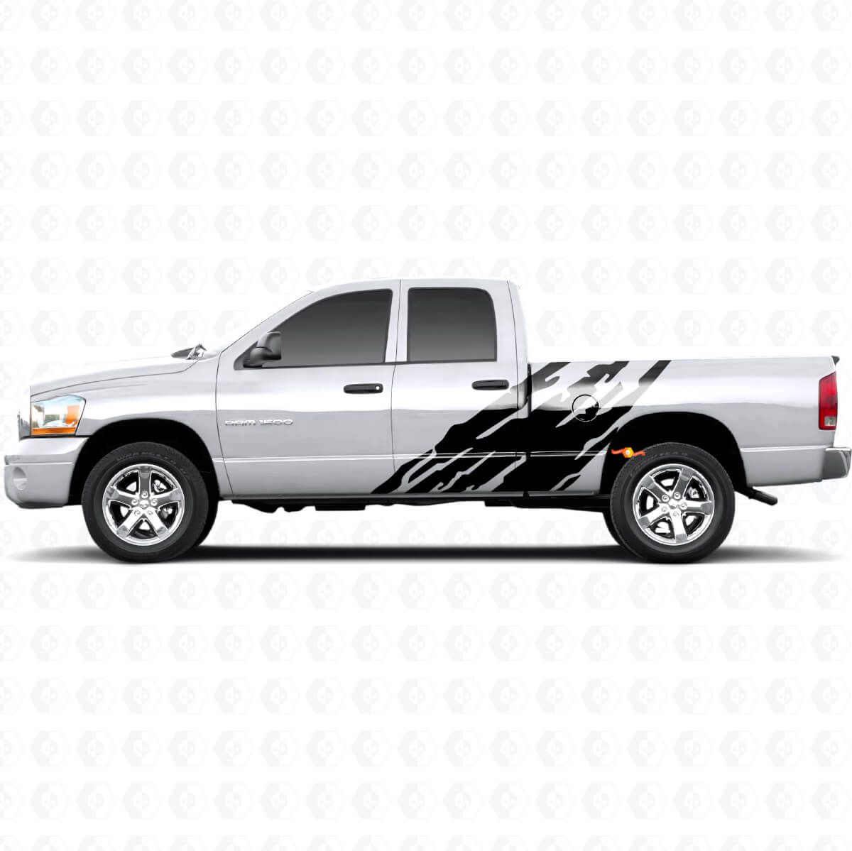 Adesivo Laterale in Vinile con Grafica Splash di Fango per Dodge Ram 1500 2002-2008