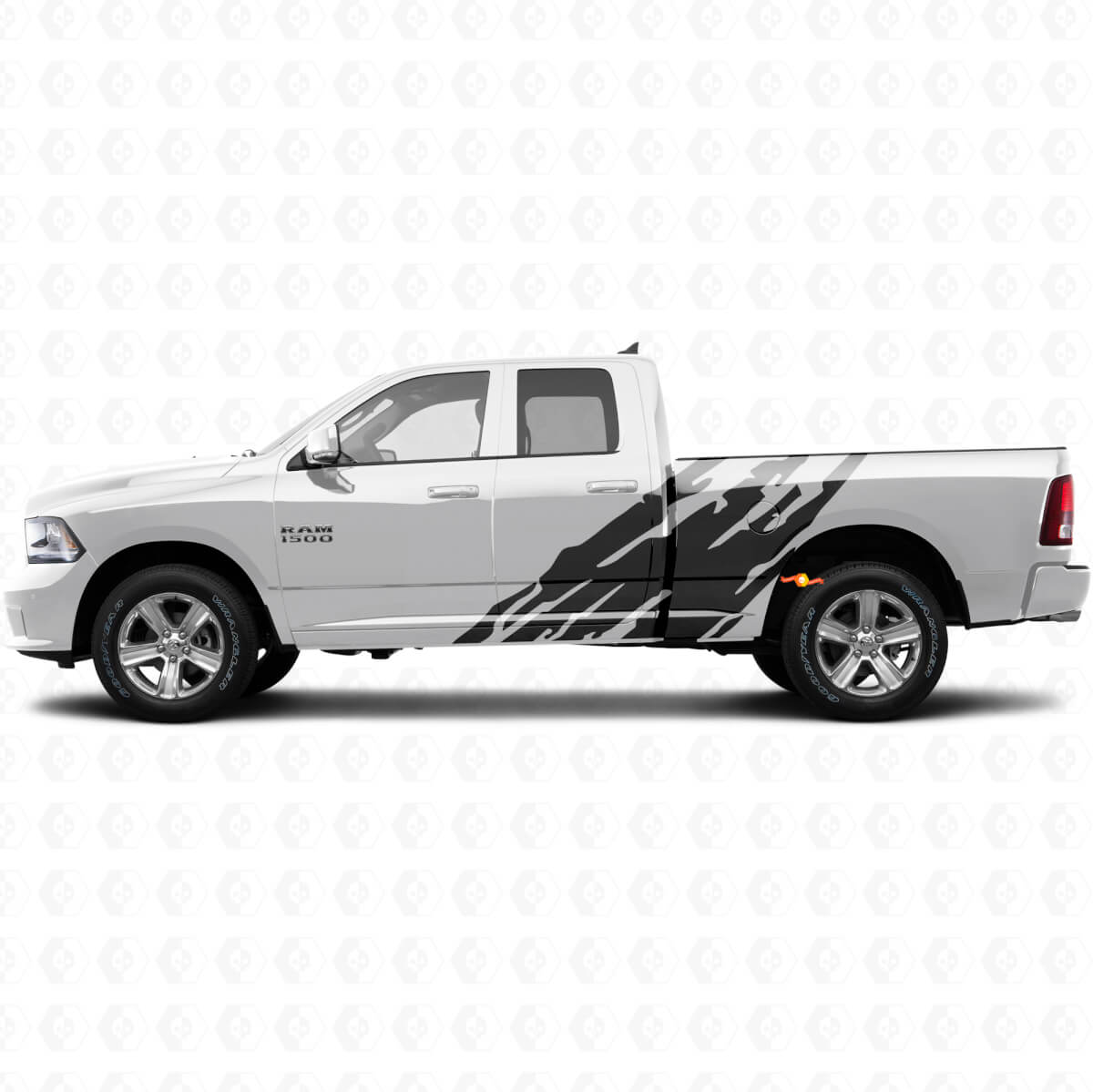 Adesivo Vinile Laterale Grafica Spruzzo di Fango per Dodge Ram 1500 2011-2018