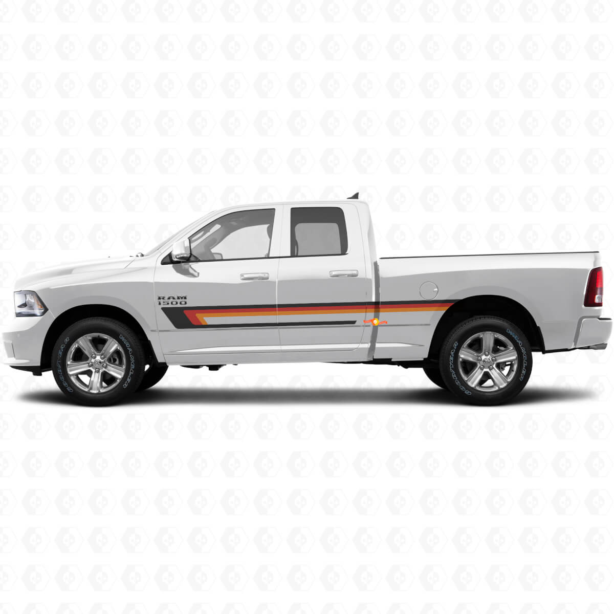Adesivo Vinile a Tripla Striscia per Porta per Dodge Ram 1500 2011-2018