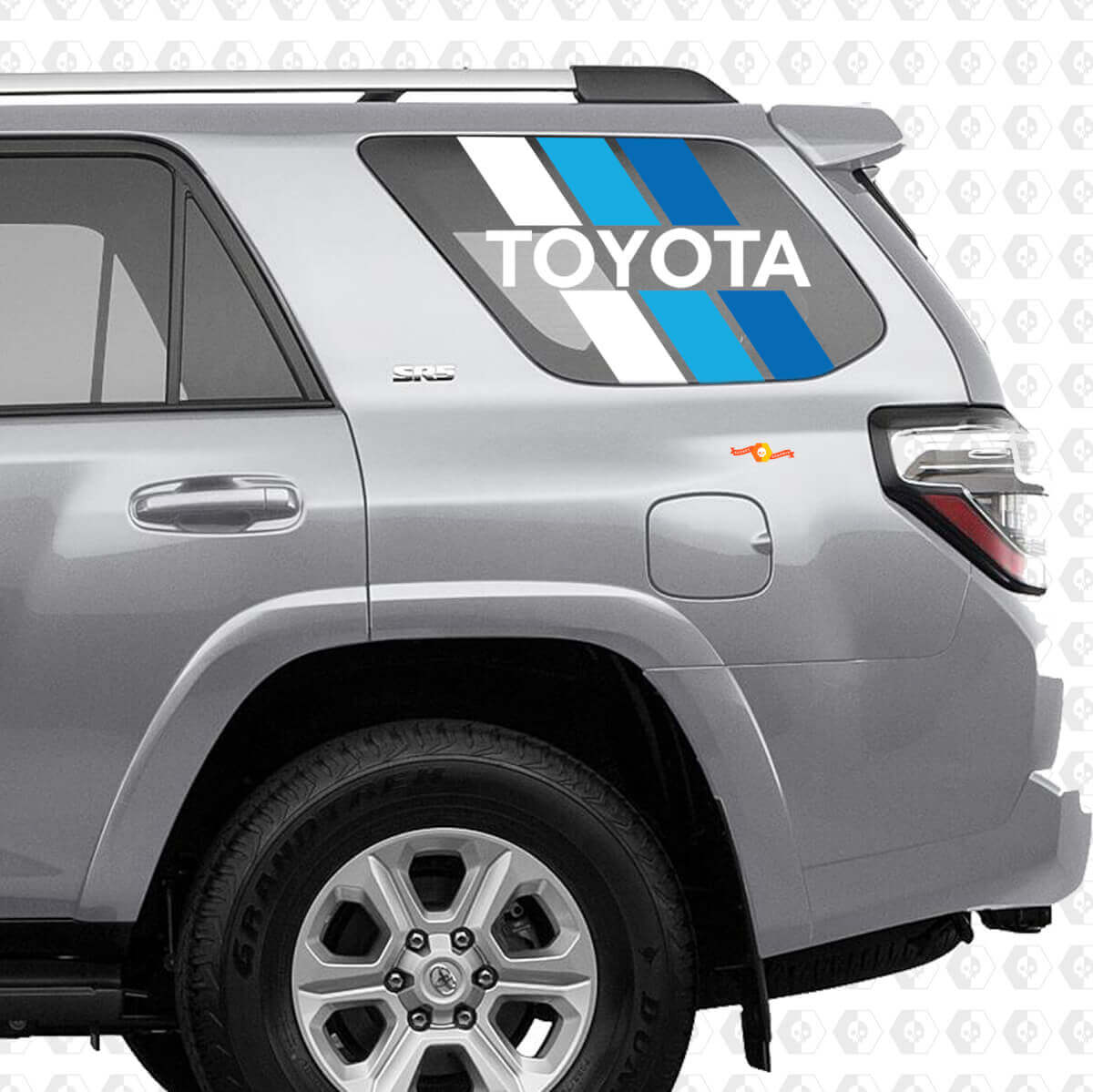 Adesivi in Vinile a Strisce Stile Retrò per la Finestra Laterale Posteriore Toyota 4Runner