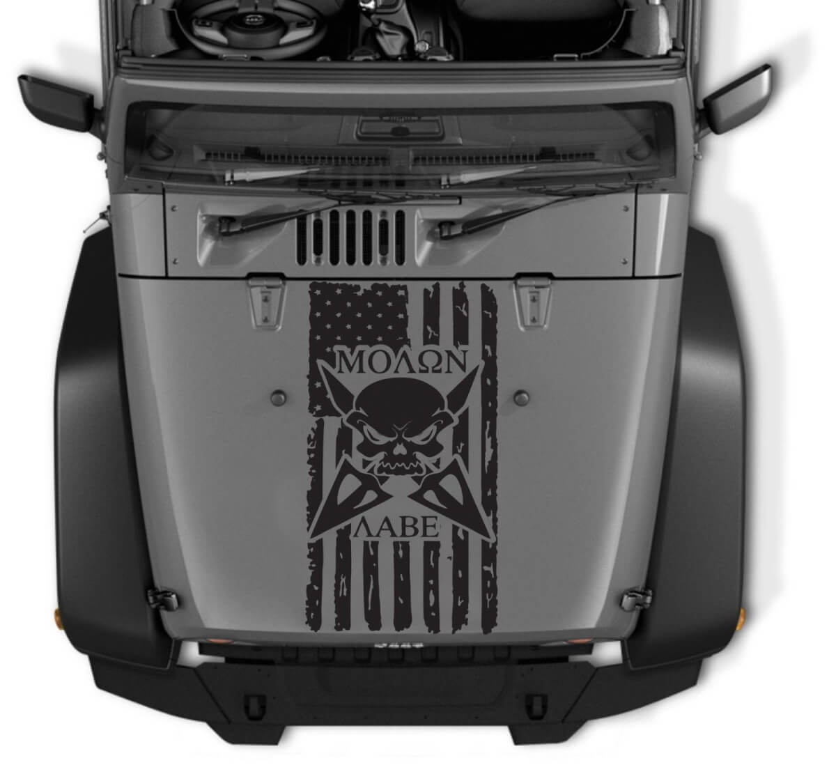 Adesivo in Vinile con Teschio e Bandiera Americana Usurata Molon Labe per Jeep Wrangler