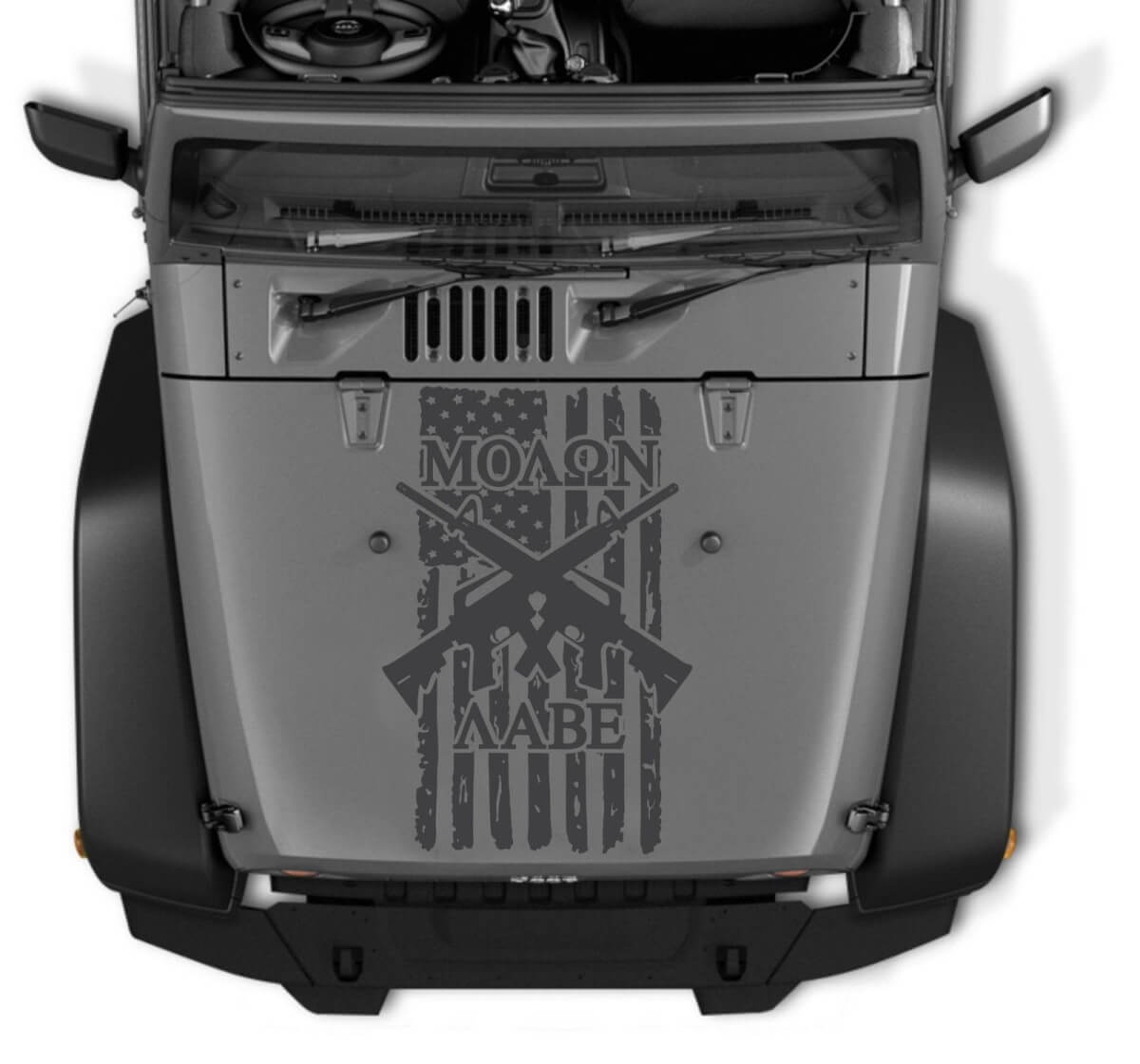 Adesivo in vinile con bandiera USA Molon Labe per cofano Jeep Wrangler TJ LJ JK