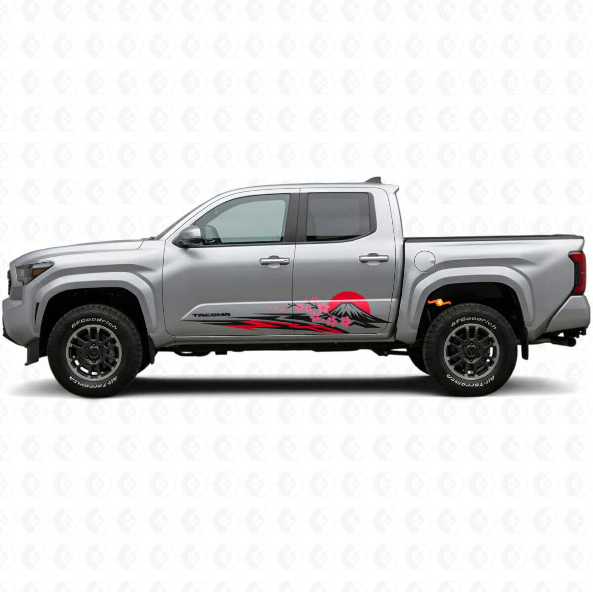 Adesivo Vinile Laterale con Grafica Sakura Giapponese per Toyota Tacoma 2023+