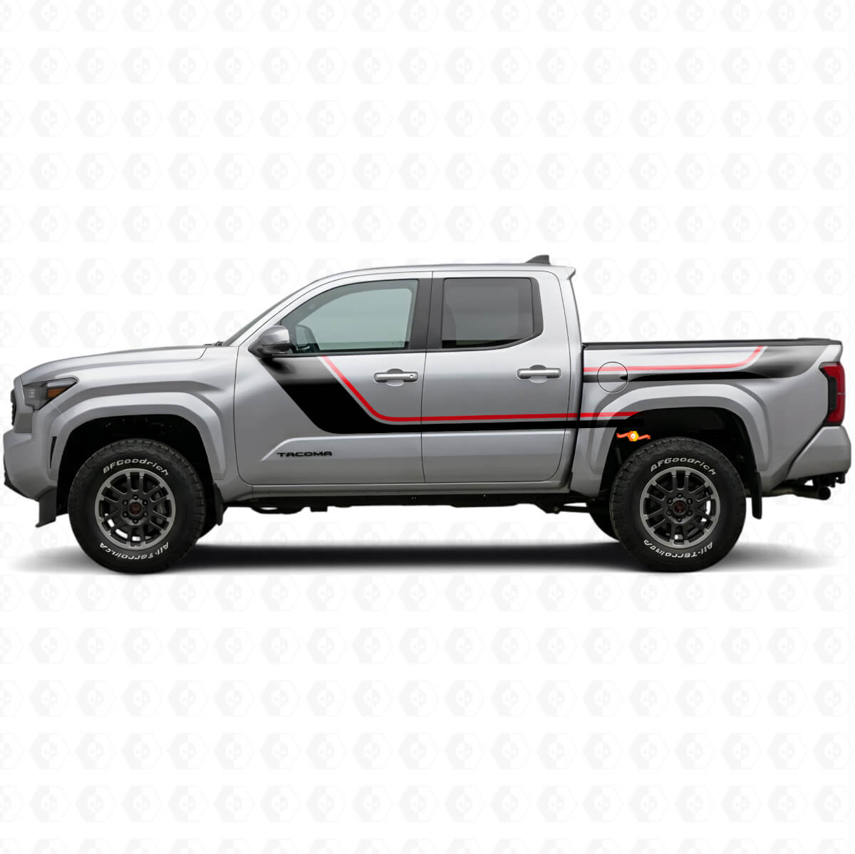 Kit Adesivi Vinile Strisce Gemelle per Porta e Laterale Posteriore per Toyota Tacoma 2023+