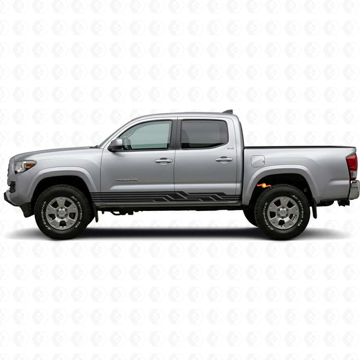 Adesivo in Vinile per Minigonne con Strisce Curve Intrecciate per Toyota Tacoma 2015-2023
