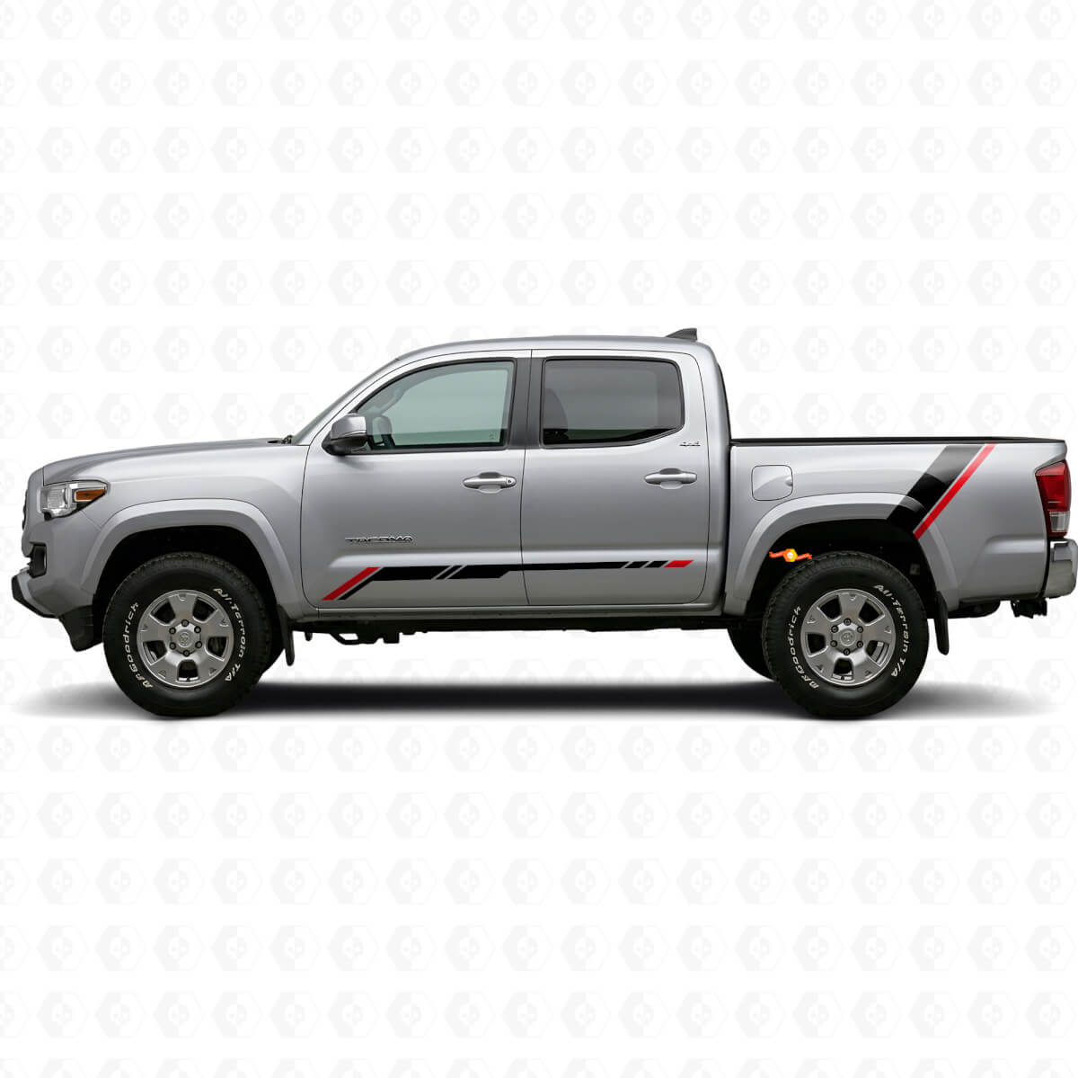 Kit di adesivi in vinile a doppie strisce per porta e parafango posteriore per Toyota Tacoma 2015-2023