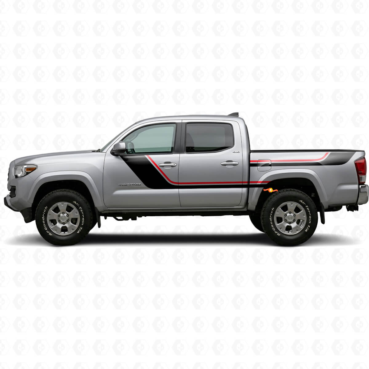 Kit Adesivi Vinile Doppie Strisce Porta e Fianco Posteriore per Toyota Tacoma 2015-2023