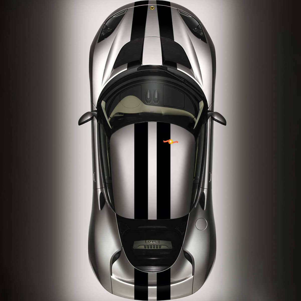 Kit di adesivi in vinile con doppie strisce per cofano, tetto e bagagliaio per Lotus Elise 2008