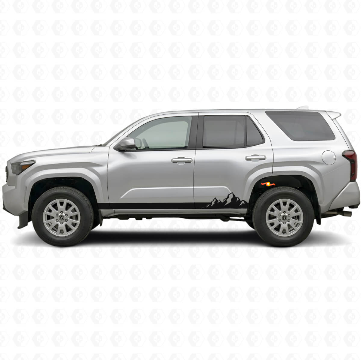 Adesivo in Vinile a Strisce Sottili Montagne per Minigonne Toyota 4Runner 2024+