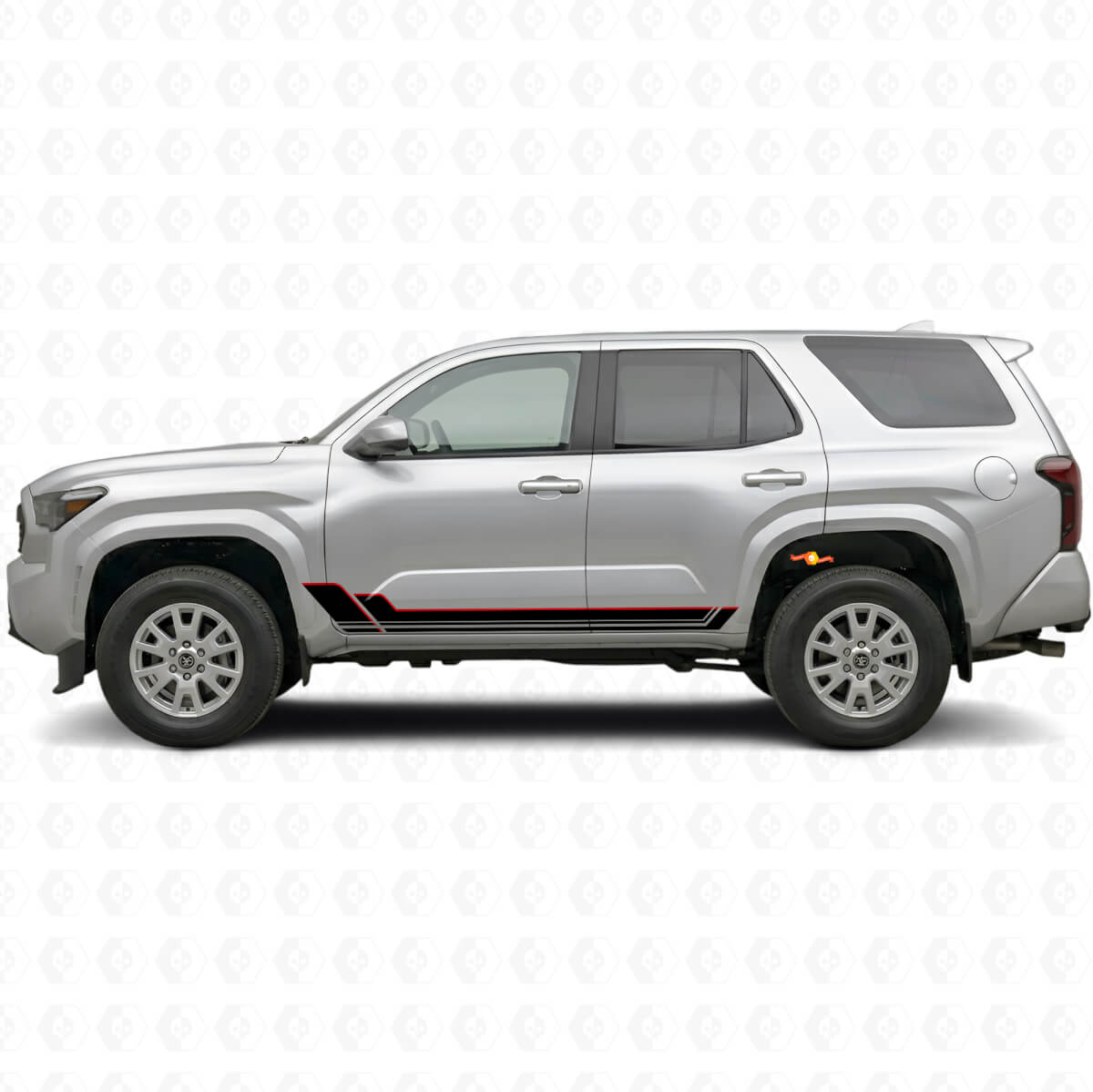 Kit di Adesivi in Vinile per Minigonne con Strisce Gemelle per Toyota 4Runner 2024+