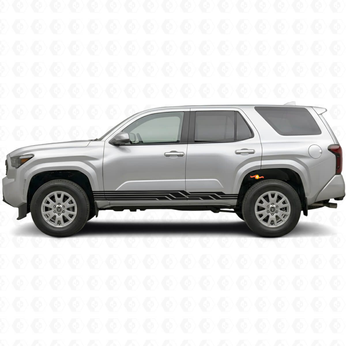 Adesivo in vinile con strisce intrecciate per pannello sottoporta Toyota 4Runner 2024+