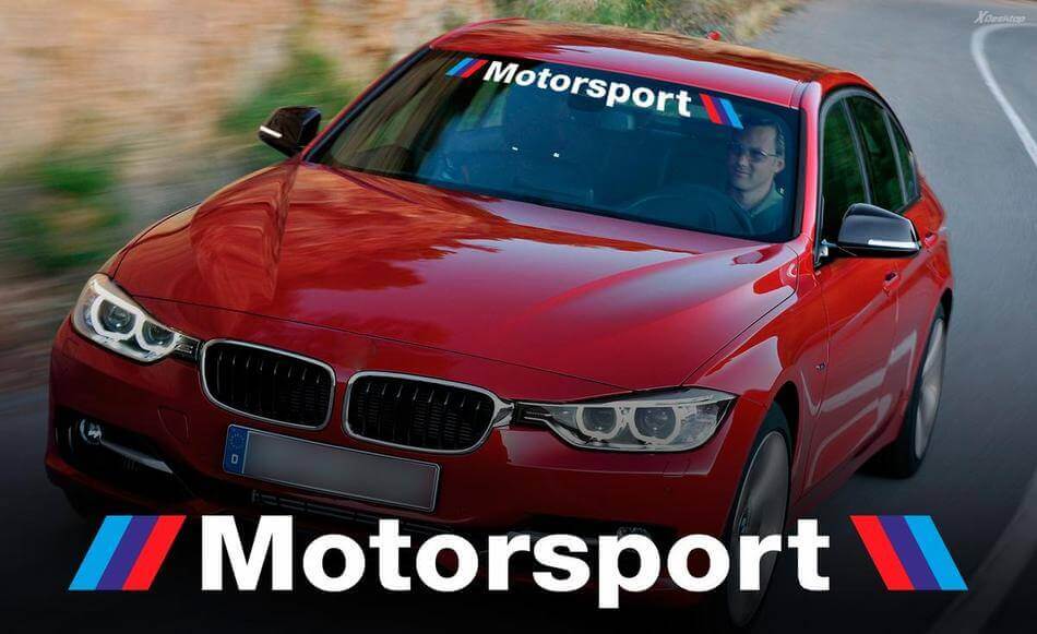 Adesivo in Vinile a Strisce per Parasole Motorsport M-Style per BMW