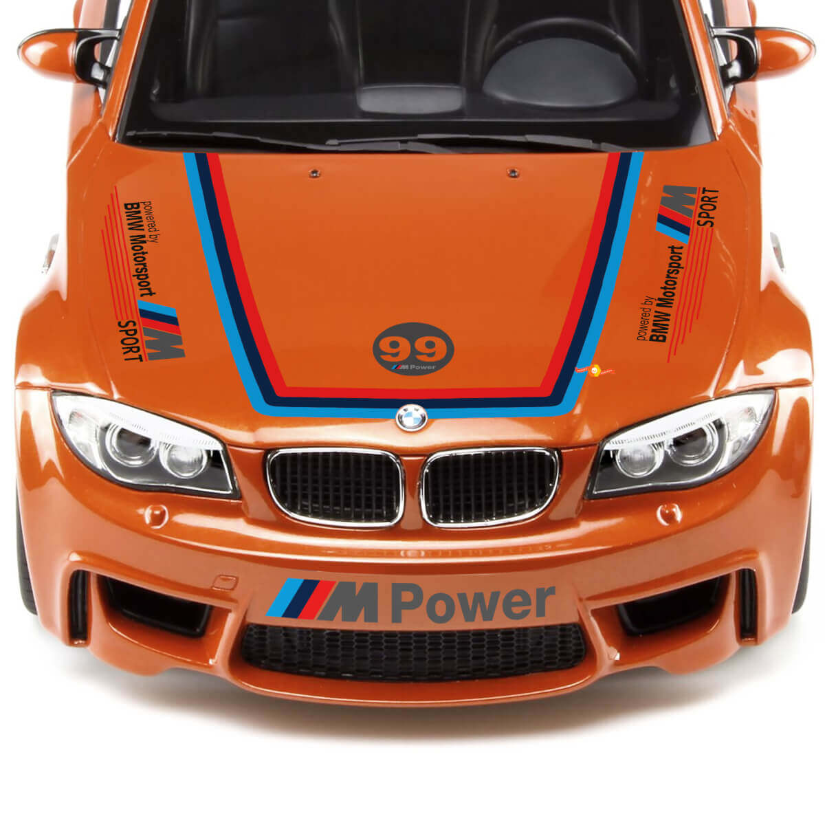 Kit adesivi in vinile per cofano M Power laterale e paraurti per BMW 1M Coupe E82