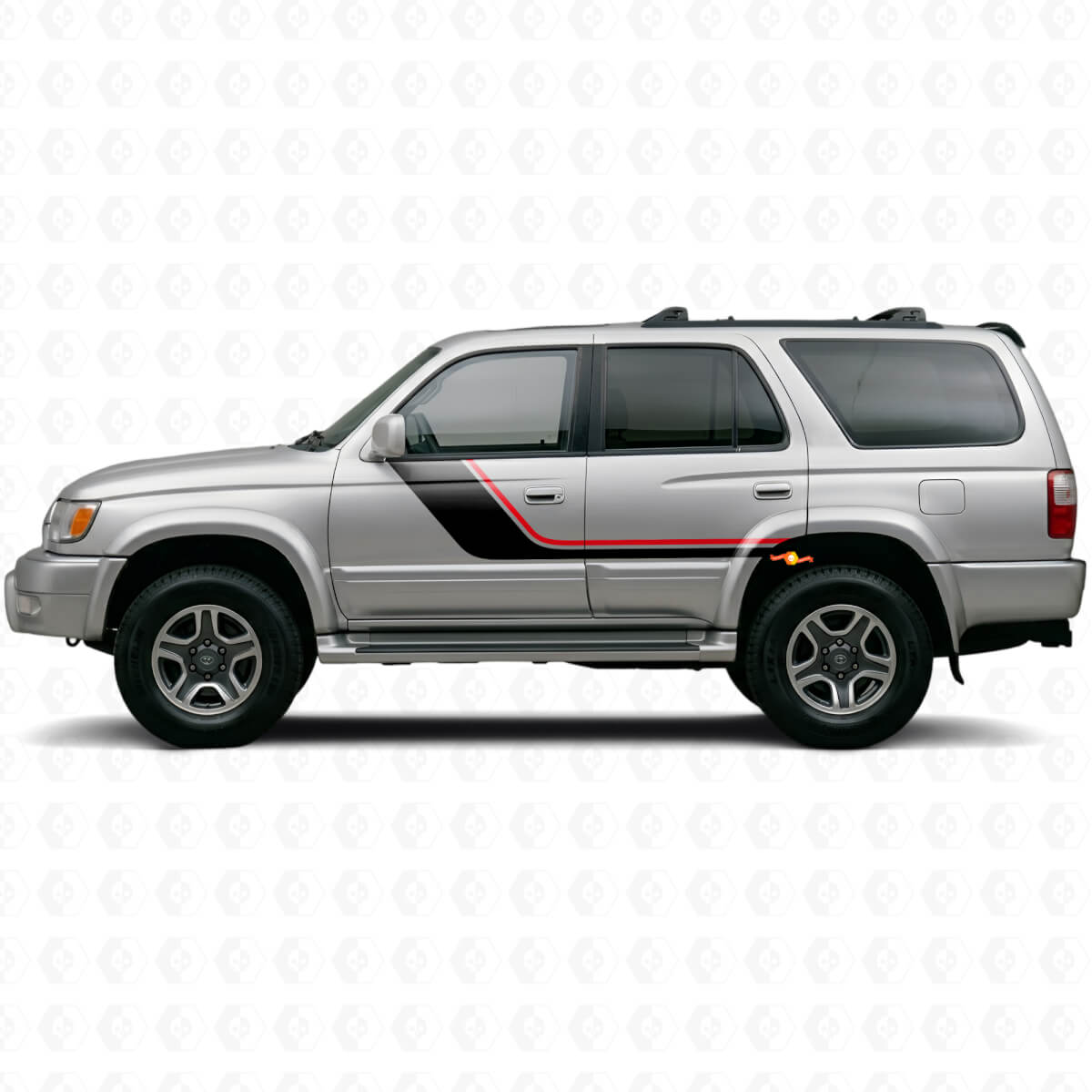 Kit adesivi laterali a doppia striscia per Toyota 4Runner 1995-2002