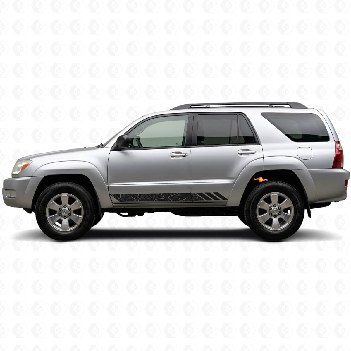 Adesivo in Vinile con Strisce Stile Topografico per Porte Toyota 4Runner 2002-2009