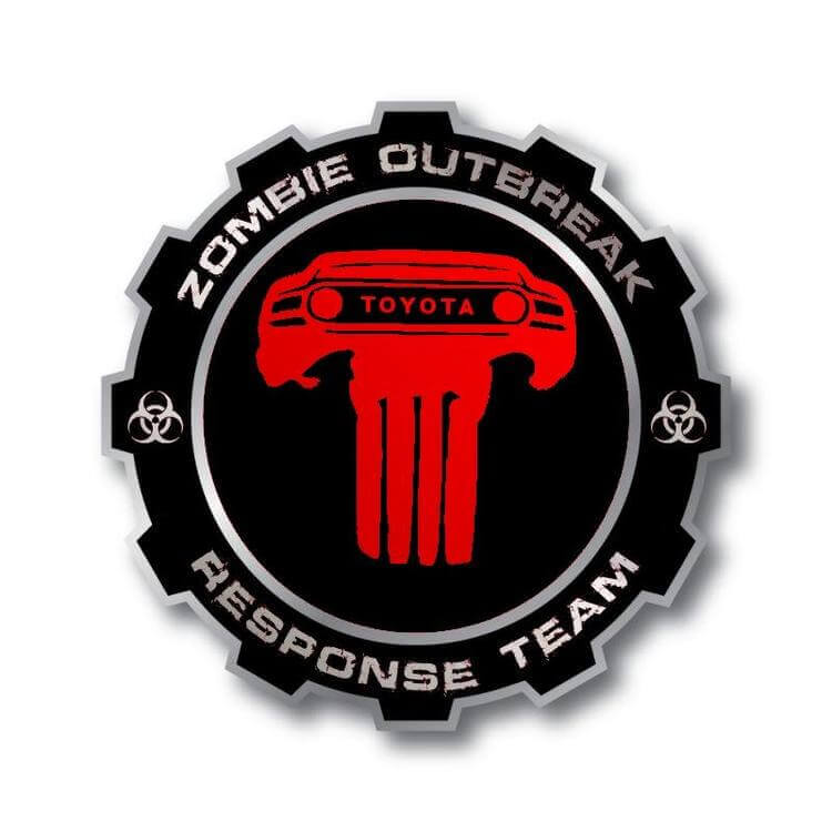 Adesivi laterali in vinile Squadra di Risposta a un'Invasione Zombie per Toyota FJ Cruiser
