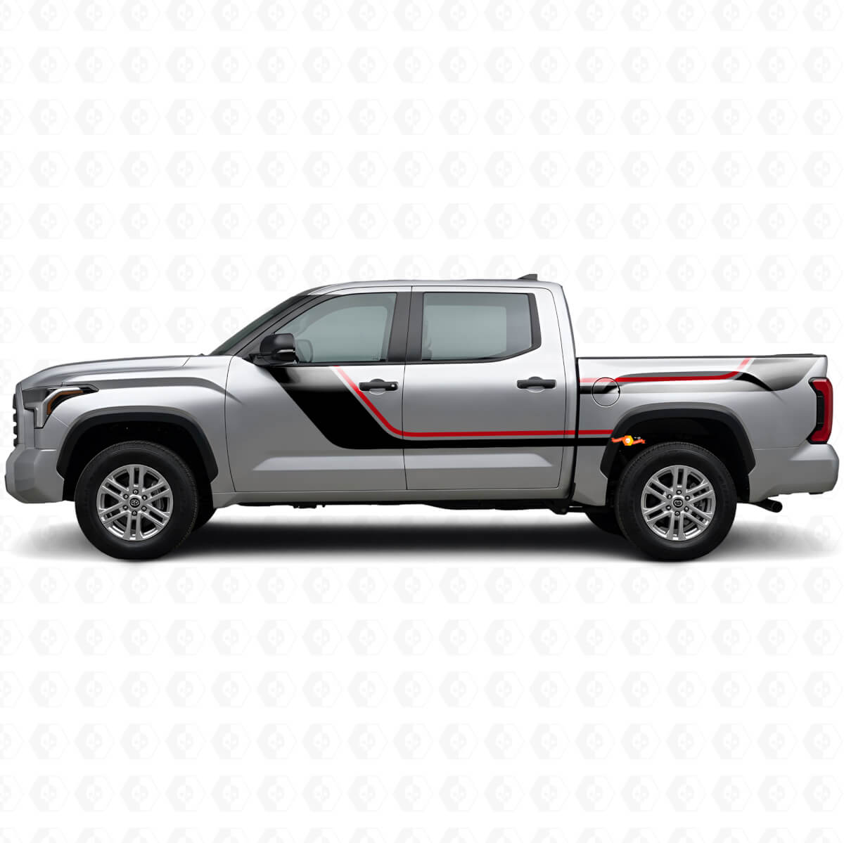 Kit di Adesivi in Vinile con Strisce Gemelle per Porte e Lati Posteriori per Toyota Tundra 2022+