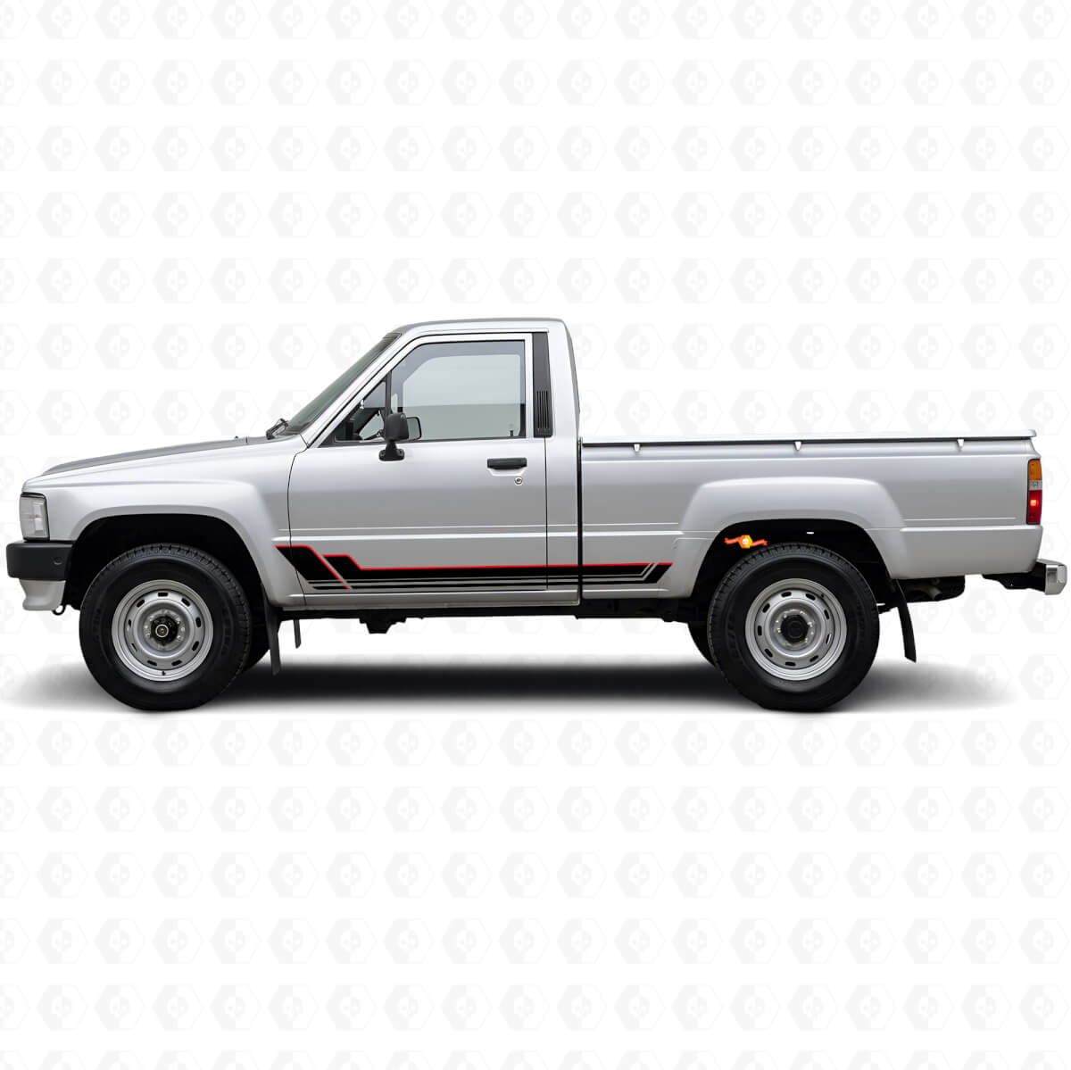 Kit di Adesivi in Vinile a Strisce Gemelle per Sottoplancia Toyota Hilux 1983-1988