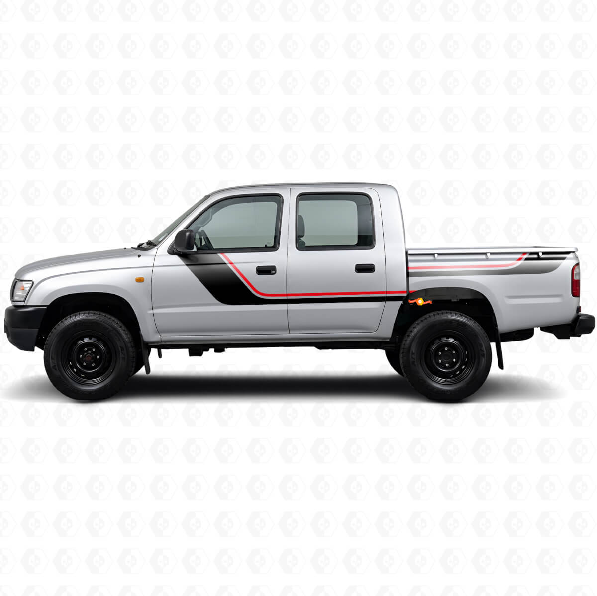 Kit di Adesivi in Vinile con Strisce Gemelle per Porta e Parte Posteriore Laterale per Toyota Hilux 1997-2004