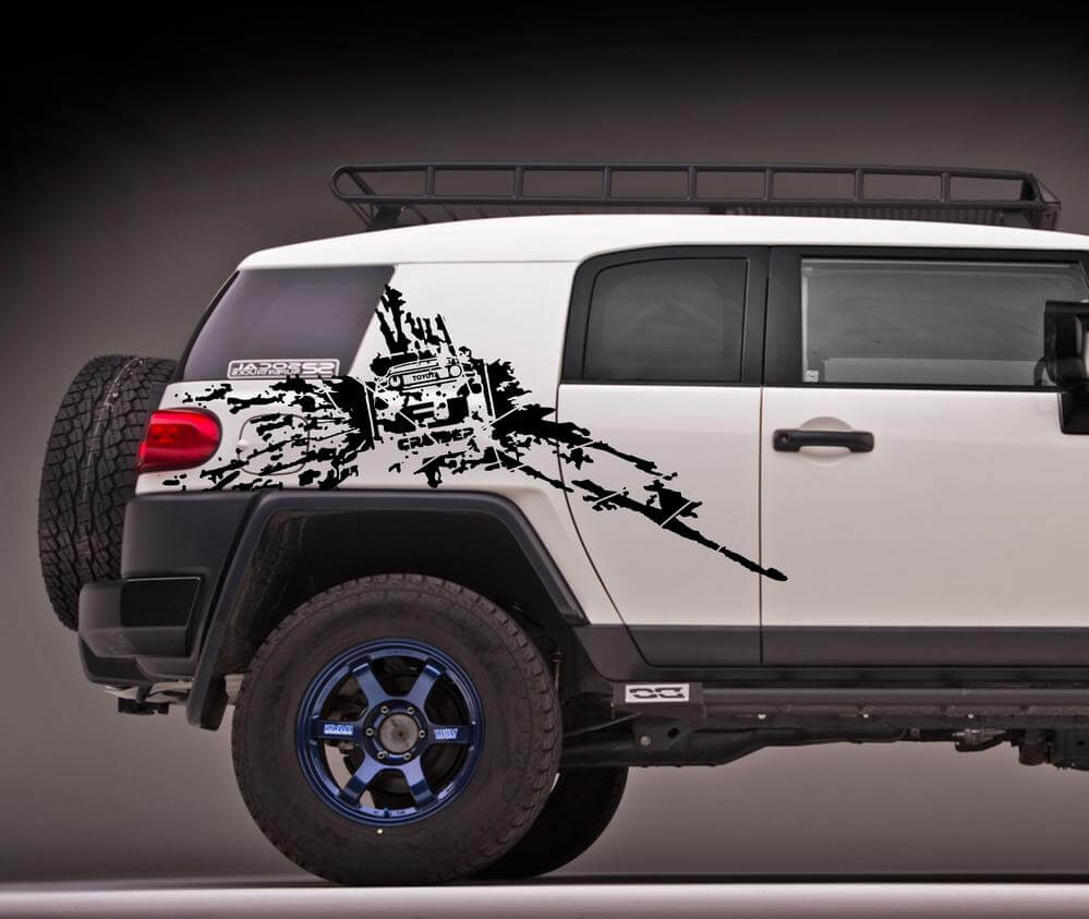 Kit di Adesivi in Vinile Paraspruzzi Posteriori Laterali per Toyota FJ Cruiser