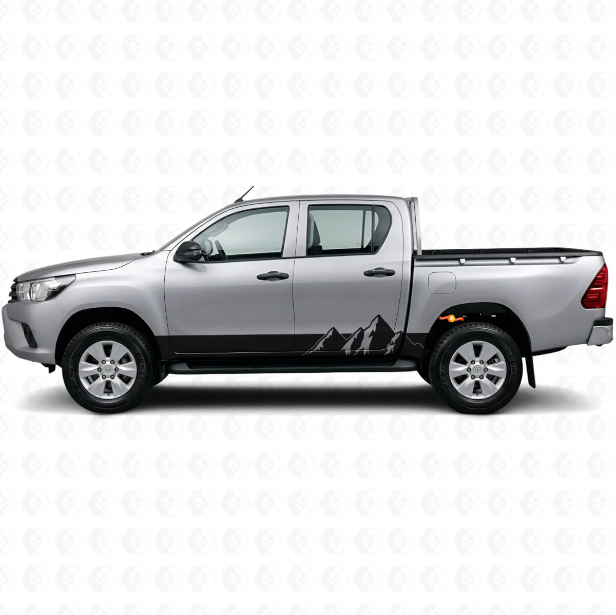 Adesivo in Vinile a Strisce Larghe Montagne per Minigonne Toyota Hilux 2015+