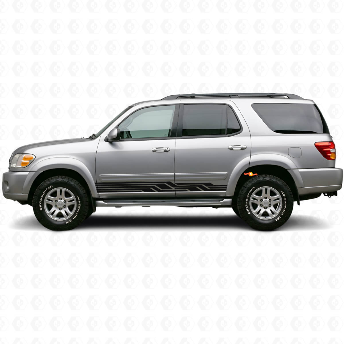Adesivo in Vinile per Battitacco con Strisce Intrecciate per Toyota Sequoia 2000-2007