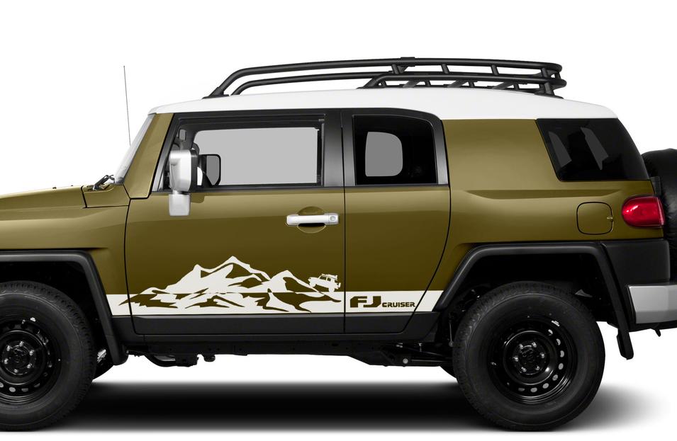 Adesivo Vinile Laterale Stile Montagne con Logo FJ per Toyota FJ Cruiser