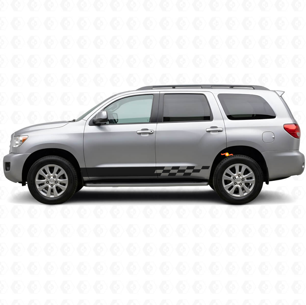 Adesivo in Vinile a Strisce a Scacchi per Modanature Laterali Toyota Sequoia 2007-2022