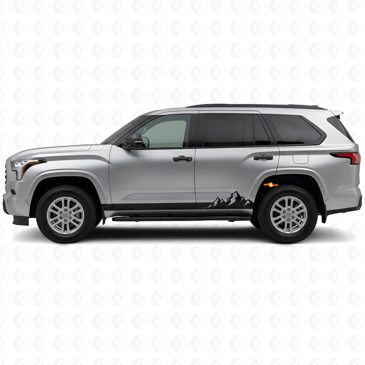 Adesivo in Vinile Strisce Sottili Montagne per Minigonna Toyota Sequoia 2022+