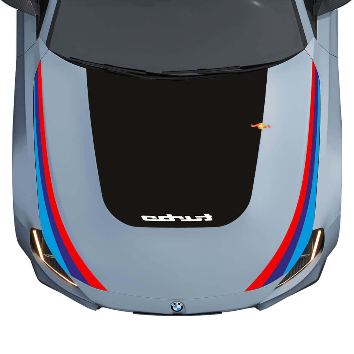 Adesivo in Vinile Nera per Cofano con Strisce Turbo e M Performance per BMW M2 G87