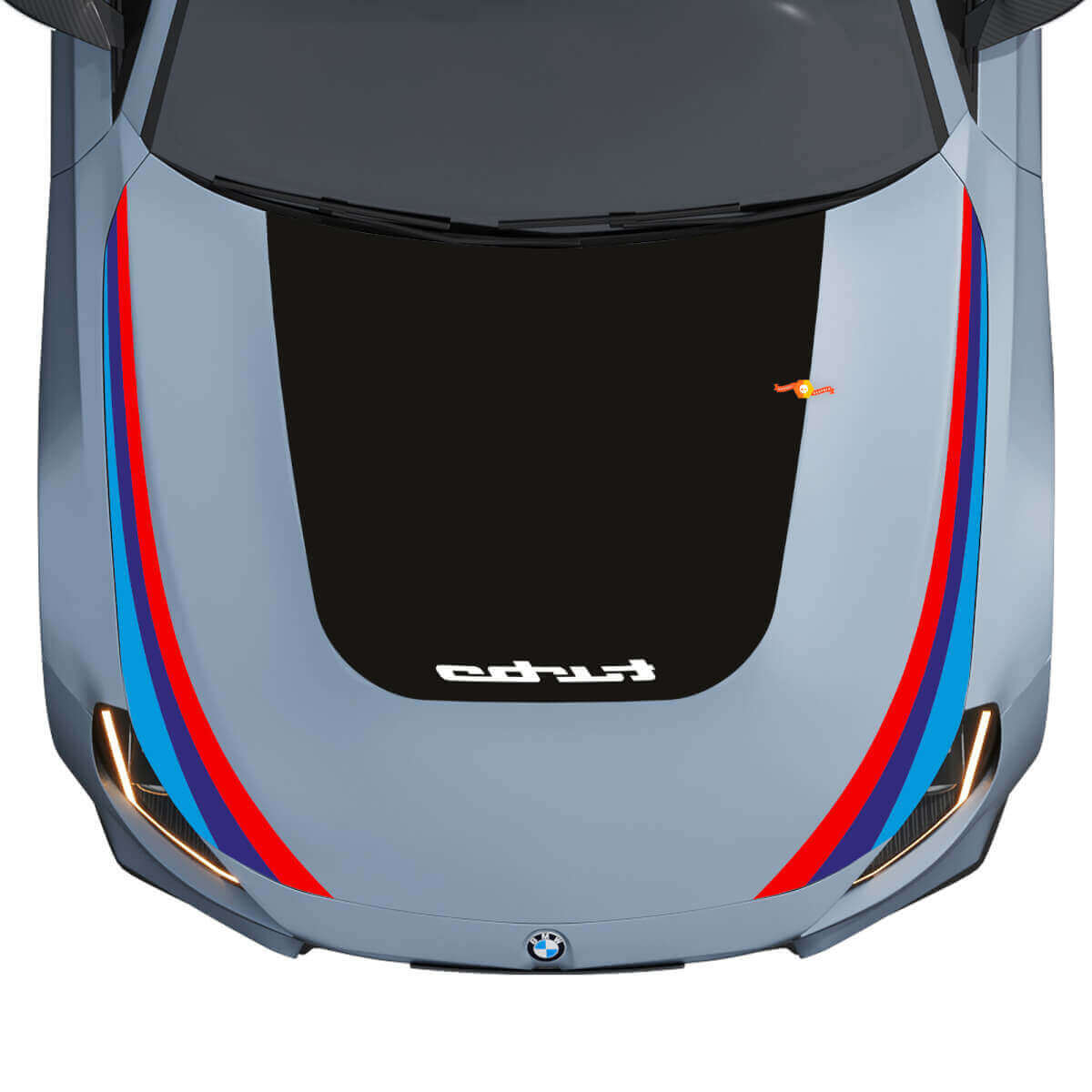 Adesivo in Vinile Nera per Cofano con Strisce Turbo e M Performance per BMW M2 G87