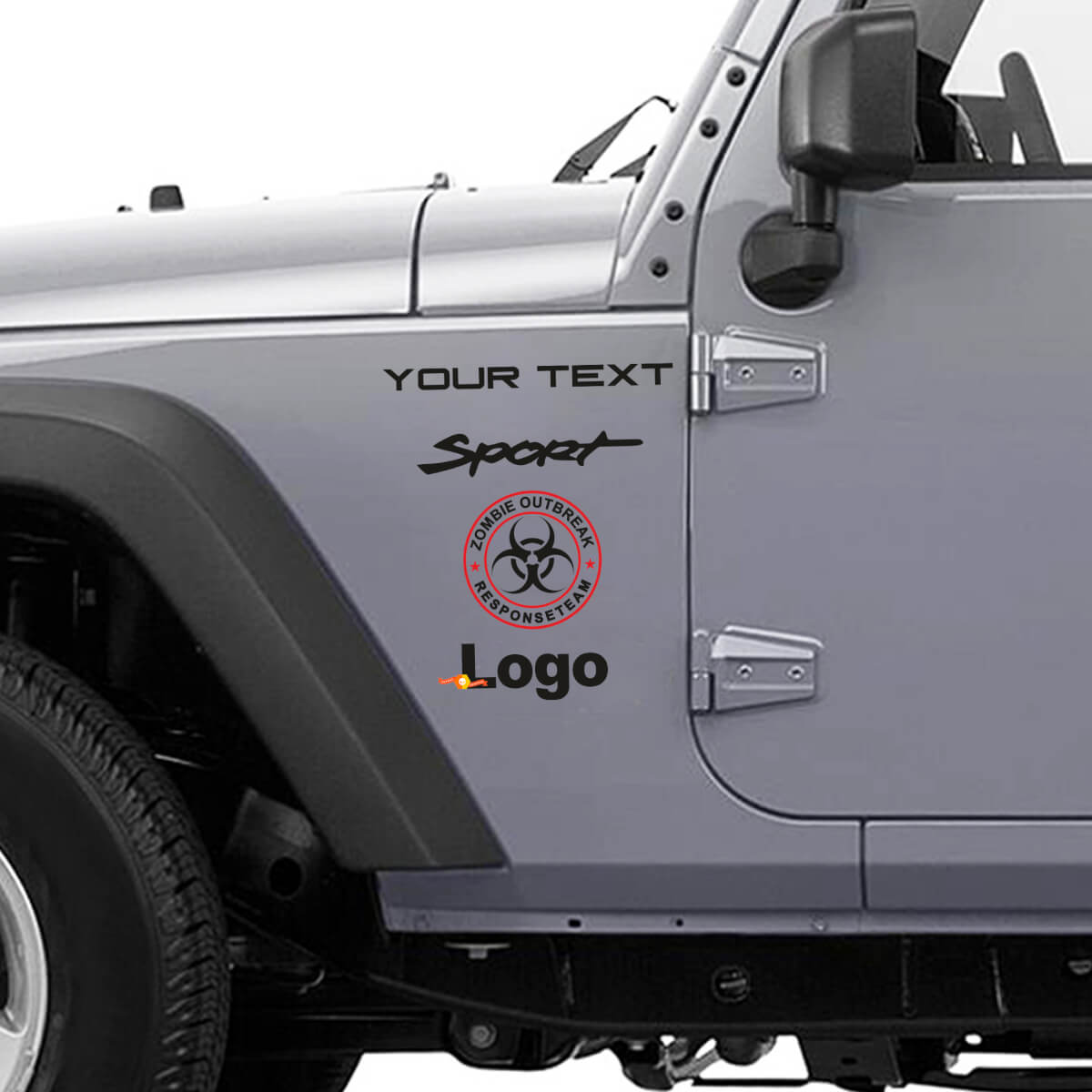 Adesivo in Vinile Squadra di Risposta all'Invasione Zombie per Jeep Wrangler Rubicon