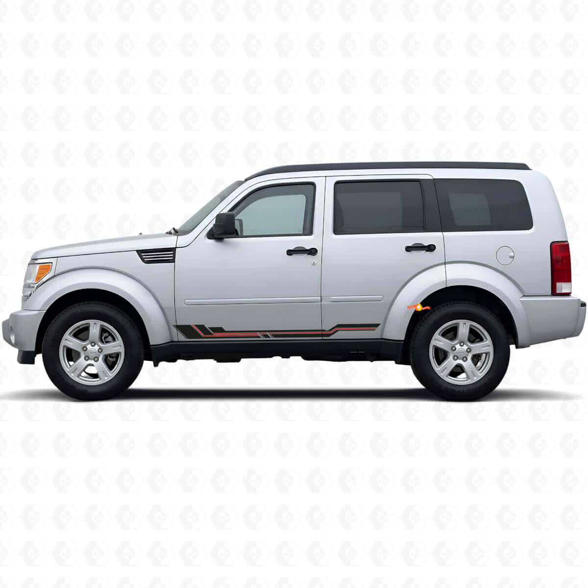 Adesivo in Vinile con Strisce Curve per Minigonne per Dodge Nitro 2007-2011