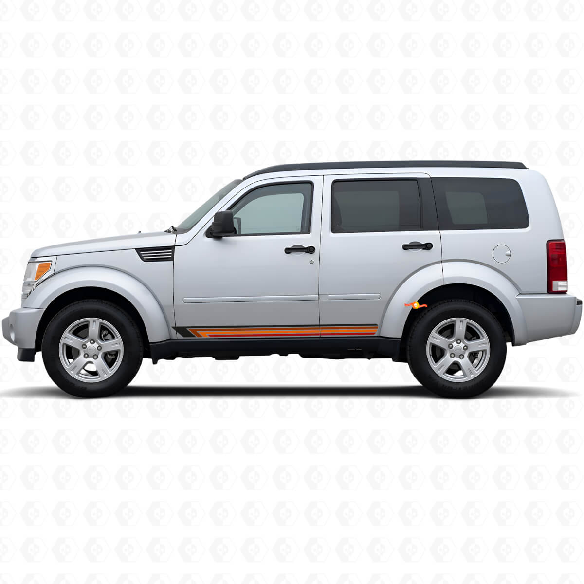 Adesivo in vinile laterale a strisce dritte vintage per Dodge Nitro 2007-2011