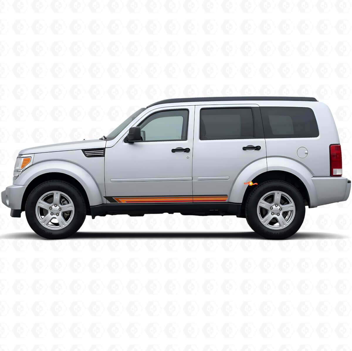 Adesivo in vinile laterale a strisce dritte vintage per Dodge Nitro 2007-2011