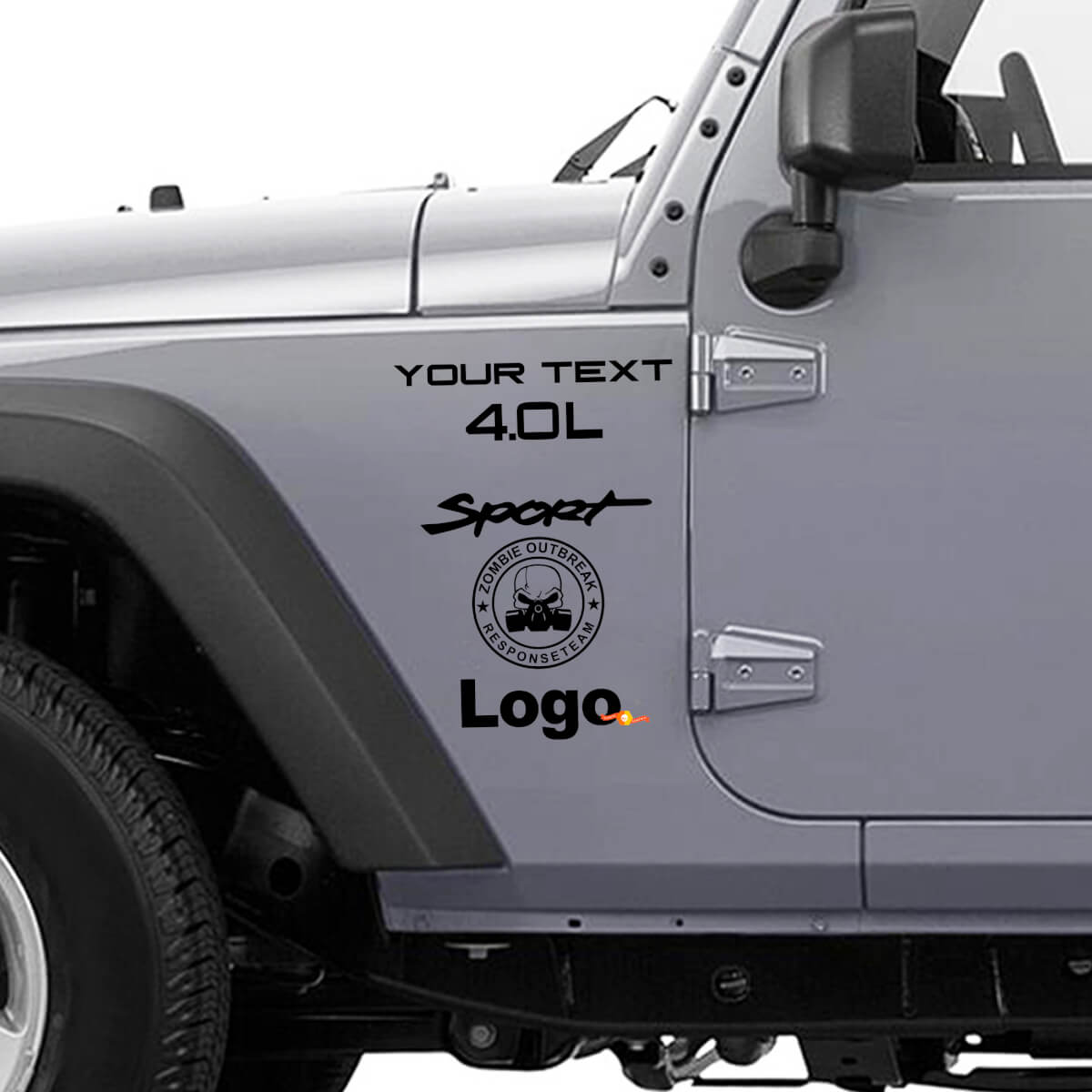 Kit adesivi in vinile Team di risposta a un'epidemia di zombie per Jeep Wrangler Rubicon