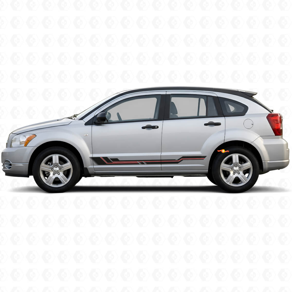 Decalcomania in Vinile con Strisce Curve per Minigonne Dodge Caliber 2007-2012