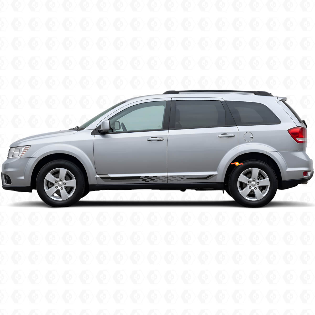 Adesivo in vinile strisce laterali a scacchi per Dodge Journey 2009-2020