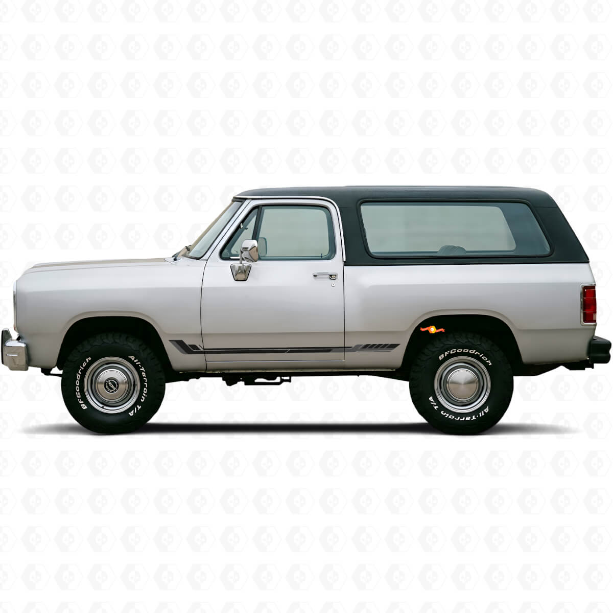 Adesivo in Vinile con Strisce Laterali Stile Racing per Dodge Ramcharger 1974-1993