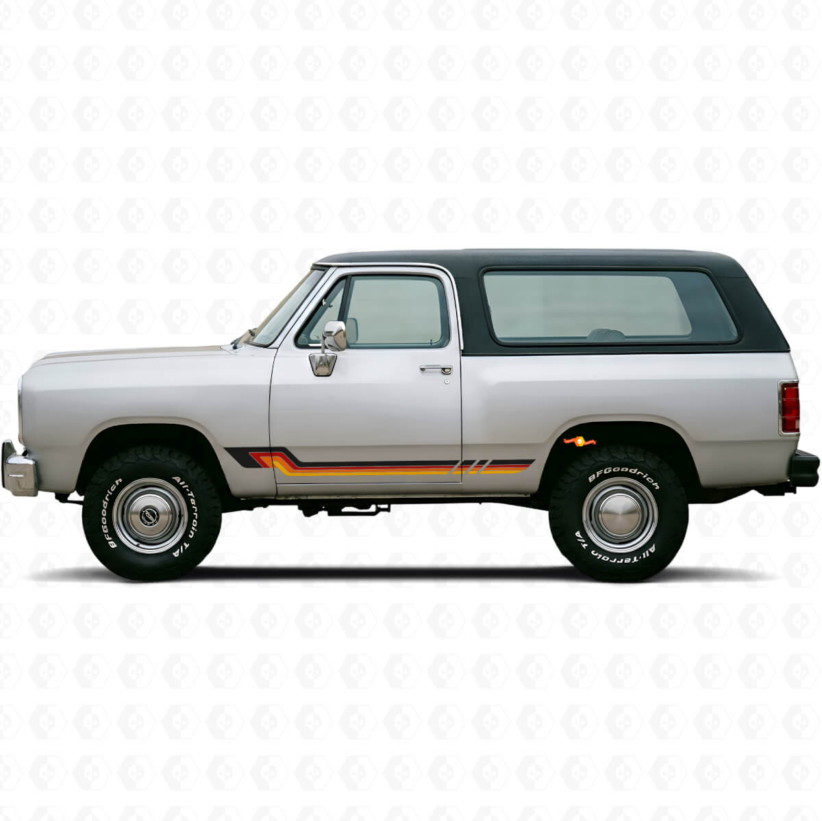 Adesivo in Vinile a Strisce Laterali Stile Vintage per Dodge Ramcharger 1974-1993