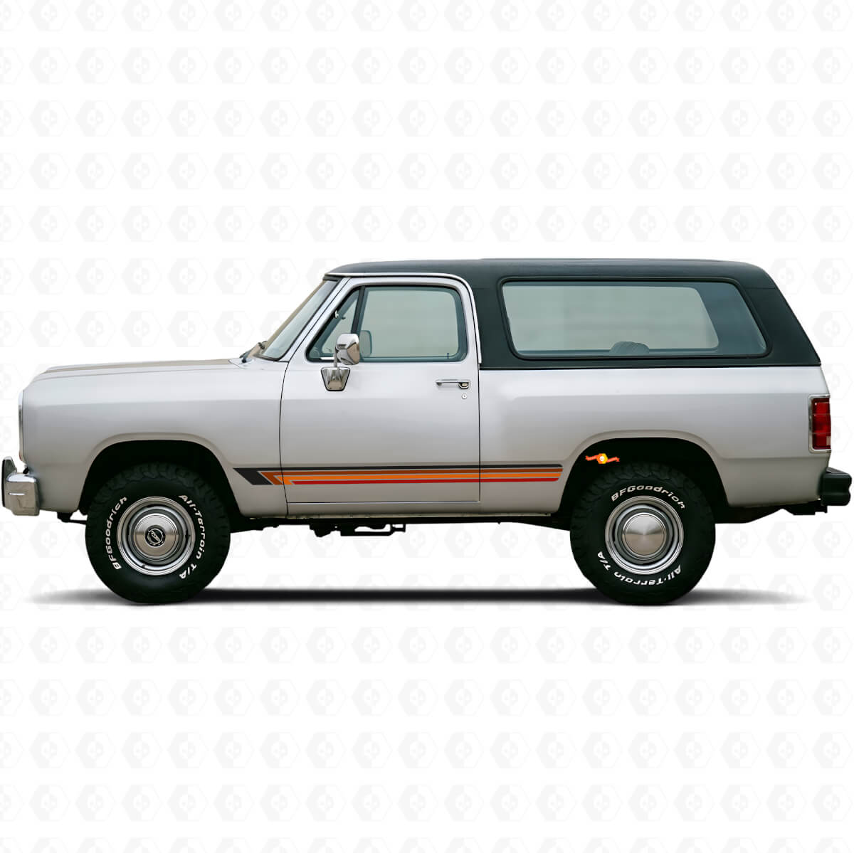 Adesivo in vinile a strisce dritte vintage laterale per Ramcharger 1974-1993
