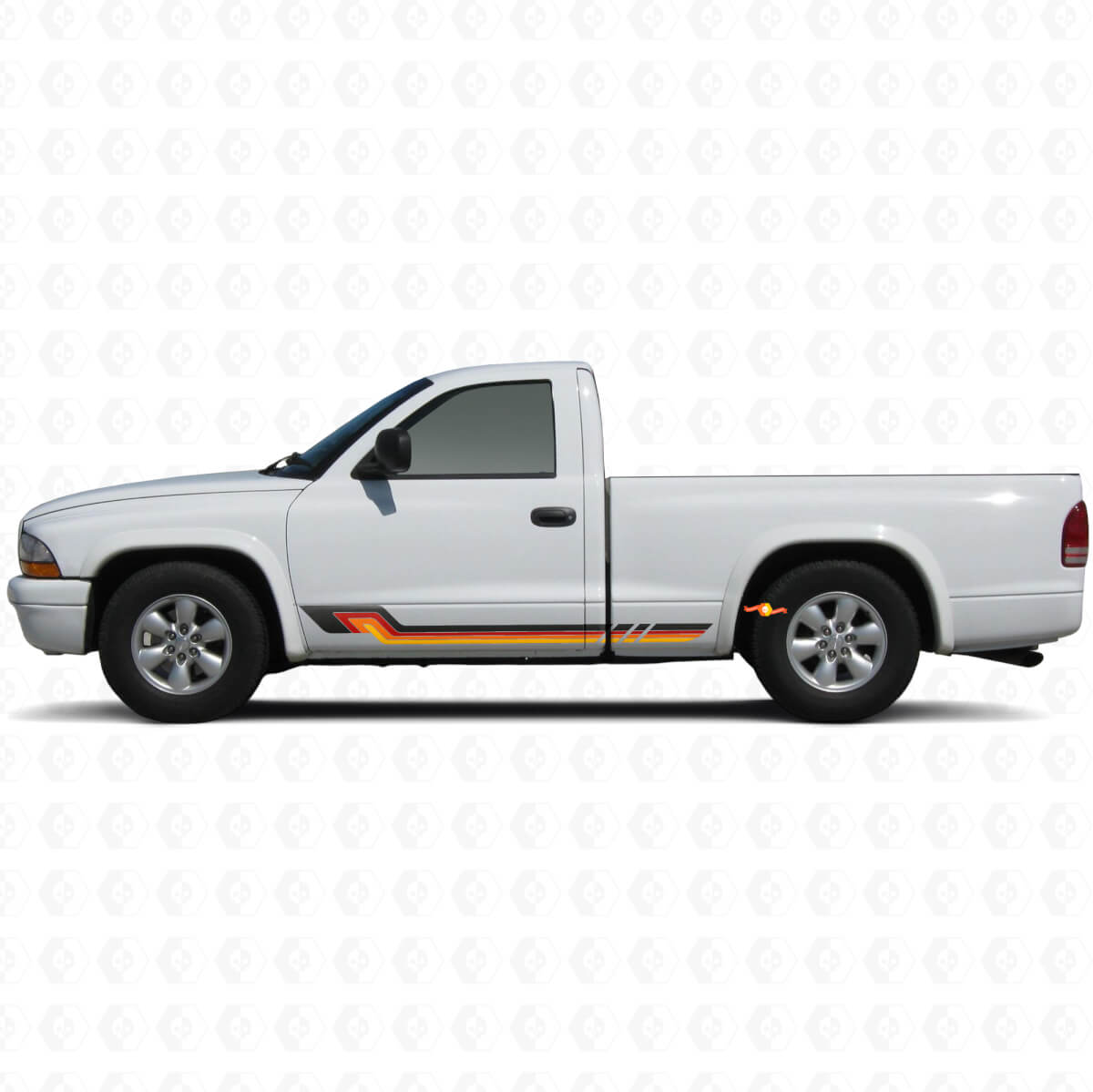 Adesivo in vinile a strisce laterali in stile vintage per Dodge Dakota 1997-2004